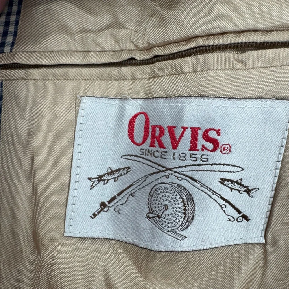Orvis Mens‎ Houndstooth Blazer Sport Coat Jacket 44L Checked Plaid